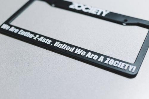 ZOCIETY LICENSE PLATE FRAME – Zociety